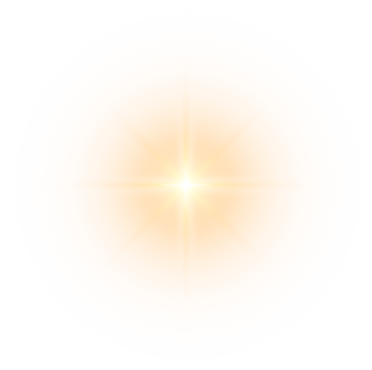 Burst light, shining star on transparent background