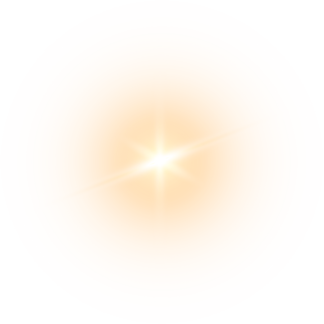 Shining star, golden burst light on transparent background